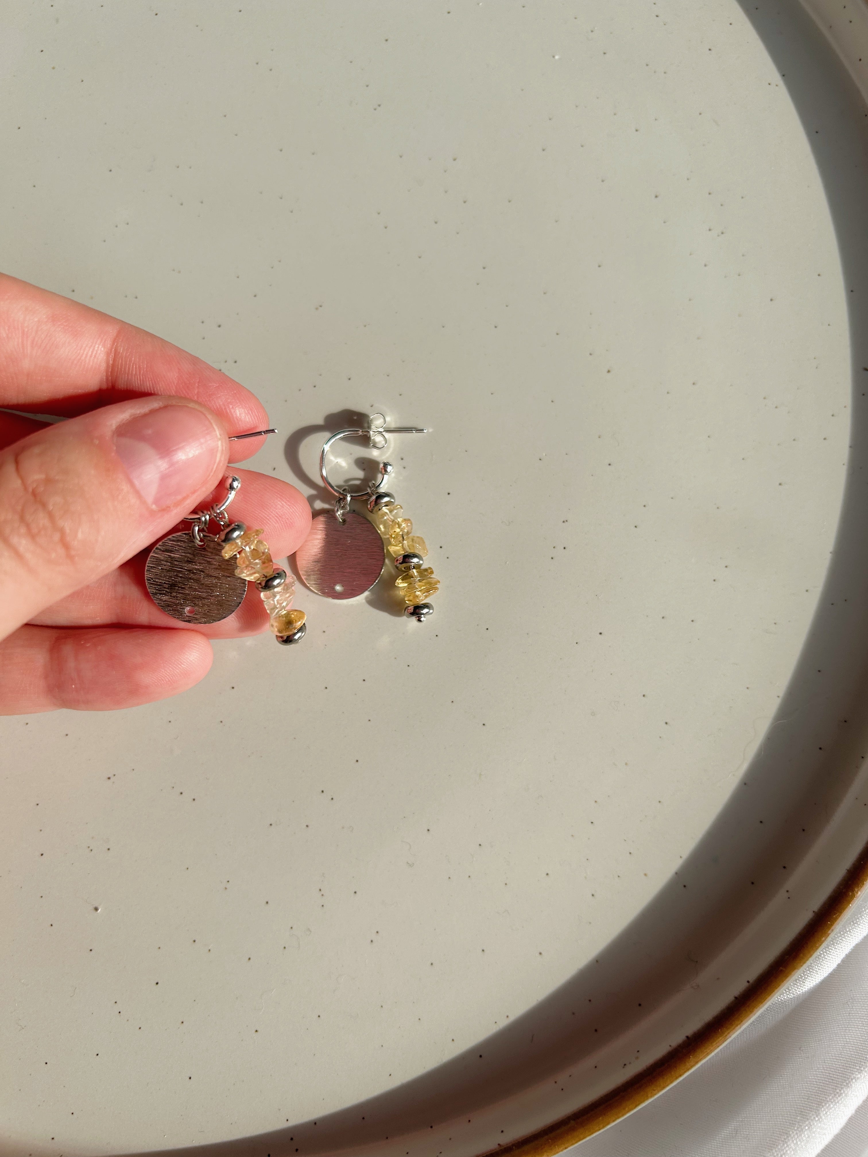 Cove Earrings Brown Silver