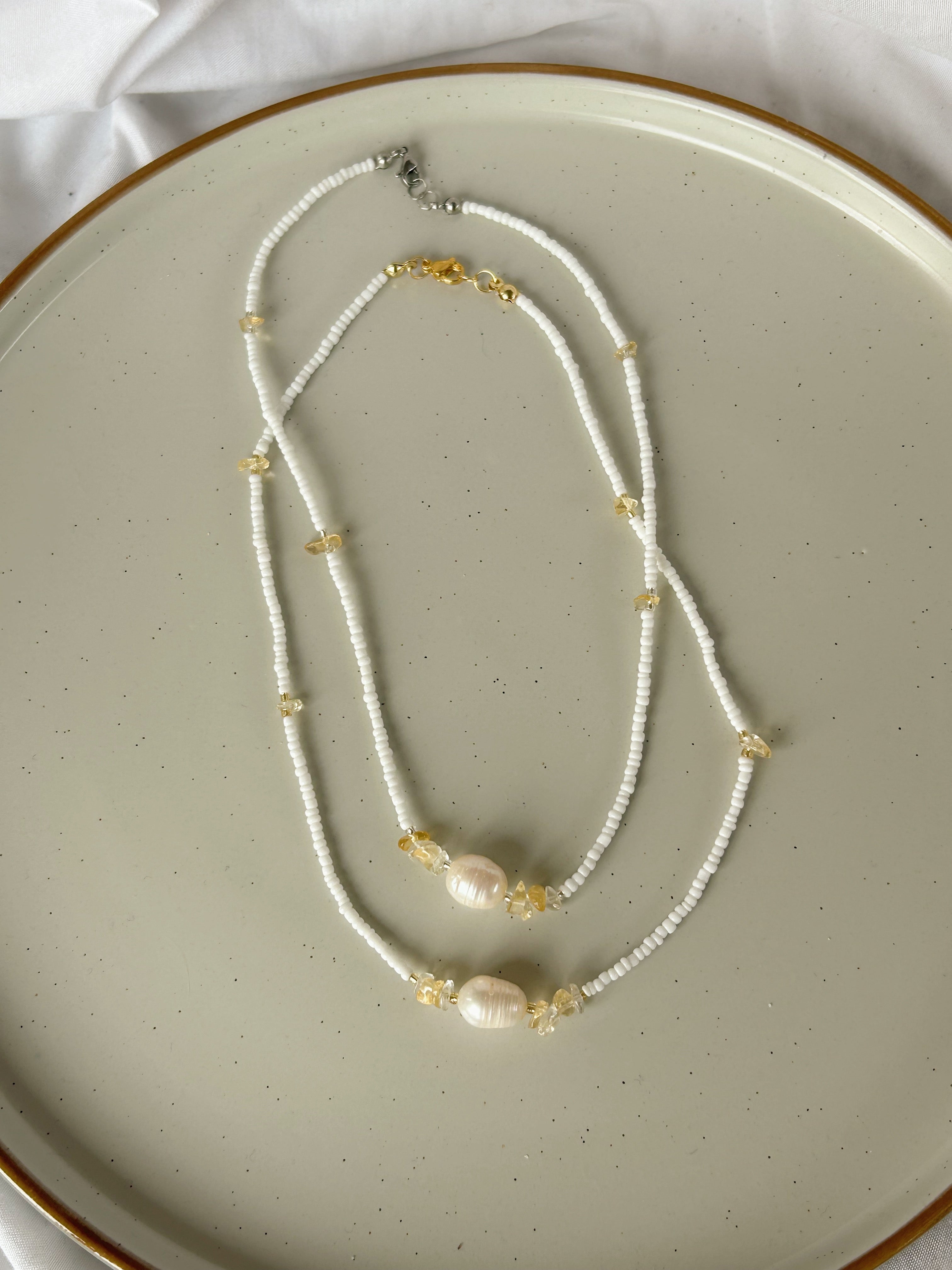 Cove Pearl Brown Necklace Silver