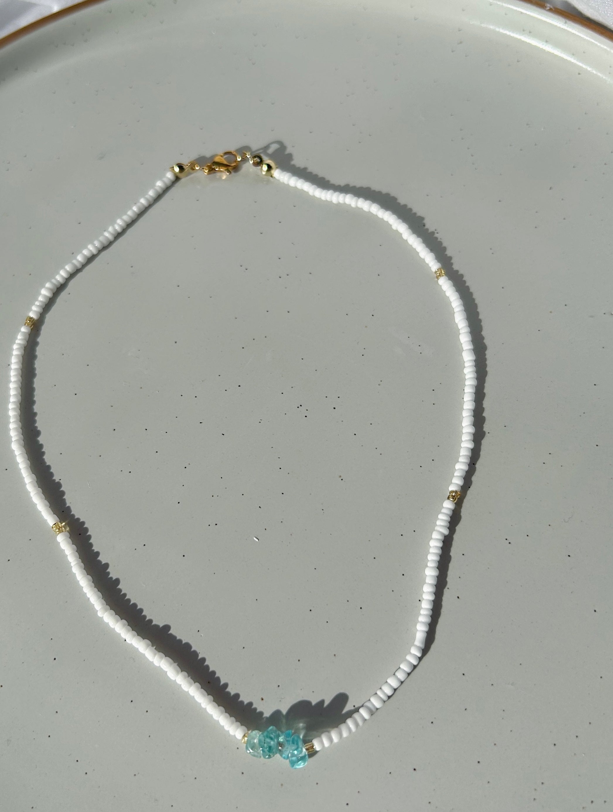Jewel Turquoise Gemstone Necklace Gold