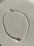 Jewel White Gemstone Necklace Gold