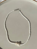 Jewel White Gemstone Necklace Silver