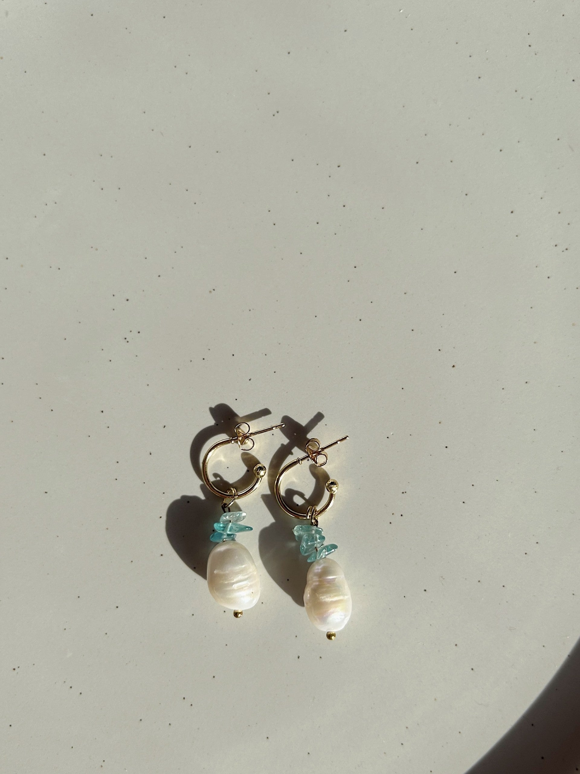 Jewel Turquoise Gemstone Earrings Gold