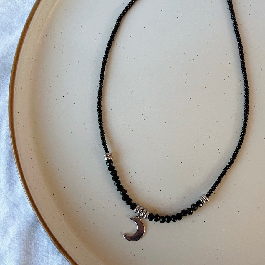 Nova Half Moon Necklace Silver